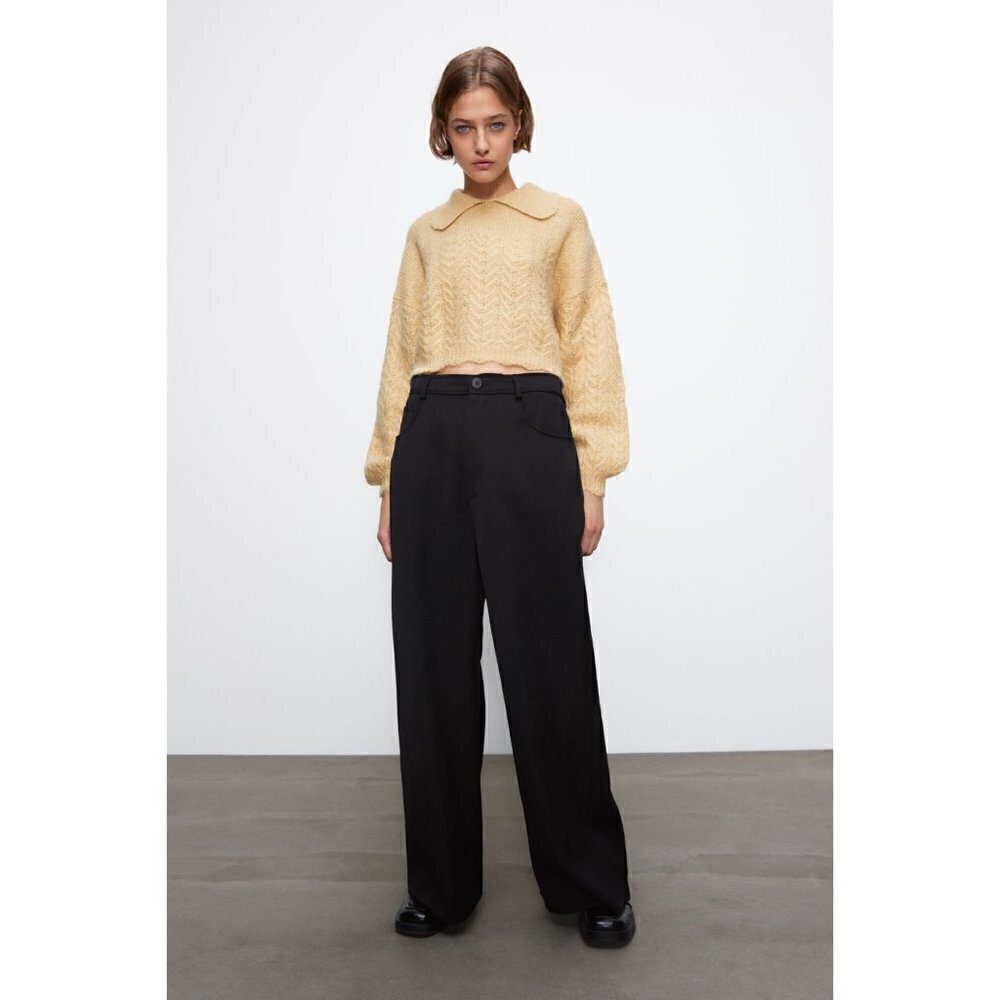 Zara Women’s Mohair Wool Blend Balloon Sleeve Sweater Size M